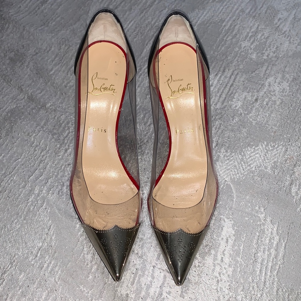 Christian Louboutin Pigalle Metal Toe Clear